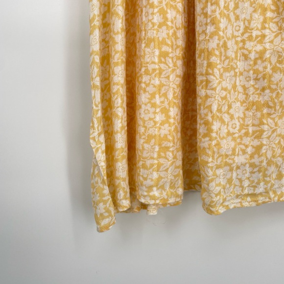 American Eagle Womens Yellow Spaghetti Straps Floral Cottage Core Sundress Large - Picture 10 of 11